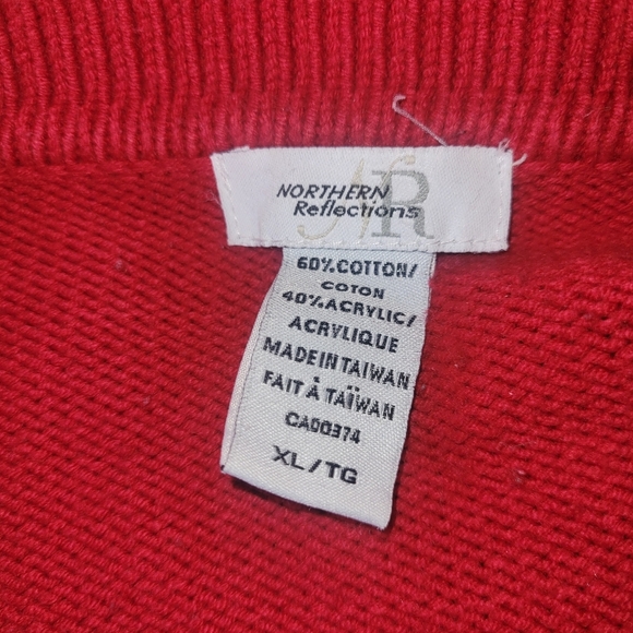 Northern Reflections Red Embroidered Sweater Cardigan XL - Picture 8 of 8